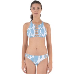 Cow Print, Aesthetic, Y, Blue, Baby Blue, Pattern, Simple Perfectly Cut Out Bikini Set by nateshop