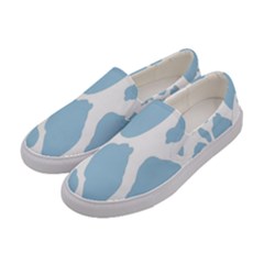 Cow Print, Aesthetic, Y, Blue, Baby Blue, Pattern, Simple Women s Canvas Slip Ons by nateshop