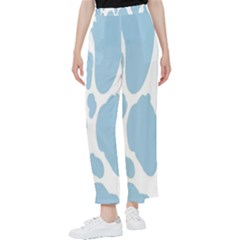 Cow Print, Aesthetic, Y, Blue, Baby Blue, Pattern, Simple Women s Pants  by nateshop