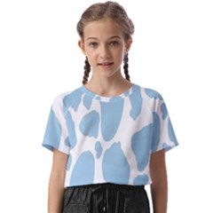 Cow Print, Aesthetic, Y, Blue, Baby Blue, Pattern, Simple Kids  Basic T-shirt by nateshop