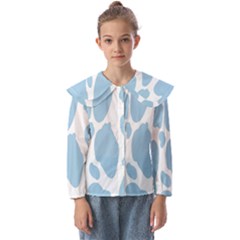 Cow Print, Aesthetic, Y, Blue, Baby Blue, Pattern, Simple Kids  Peter Pan Collar Blouse by nateshop