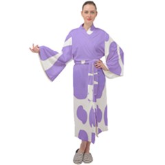 Cow Print, Aesthetic,violelilac, Animal, Purple, Simple Maxi Velvet Kimono by nateshop