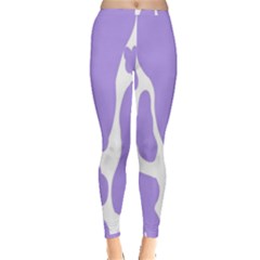 Cow Print, Aesthetic,violelilac, Animal, Purple, Simple Inside Out Leggings by nateshop