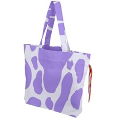 Cow Print, Aesthetic,violelilac, Animal, Purple, Simple Drawstring Tote Bag by nateshop