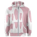 Cow Print, Pink, Design, Pattern, Animal, Baby Pink, Simple, Men s Zipper Hoodie View1