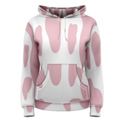 Cow Print, Pink, Design, Pattern, Animal, Baby Pink, Simple, Women s Pullover Hoodie by nateshop