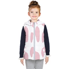 Cow Print, Pink, Design, Pattern, Animal, Baby Pink, Simple, Kids  Hooded Puffer Vest by nateshop