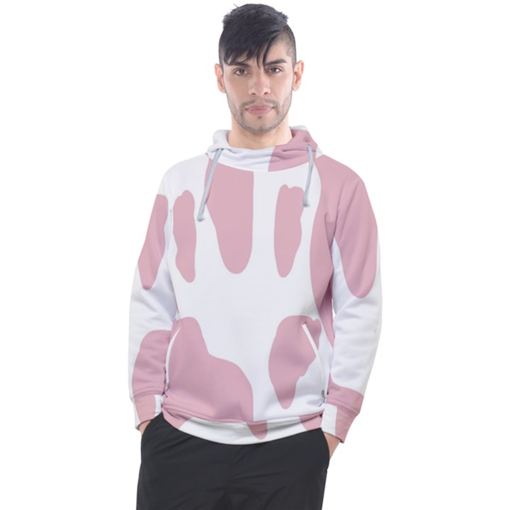 Cow Print, Pink, Design, Pattern, Animal, Baby Pink, Simple, Men s Pullover Hoodie