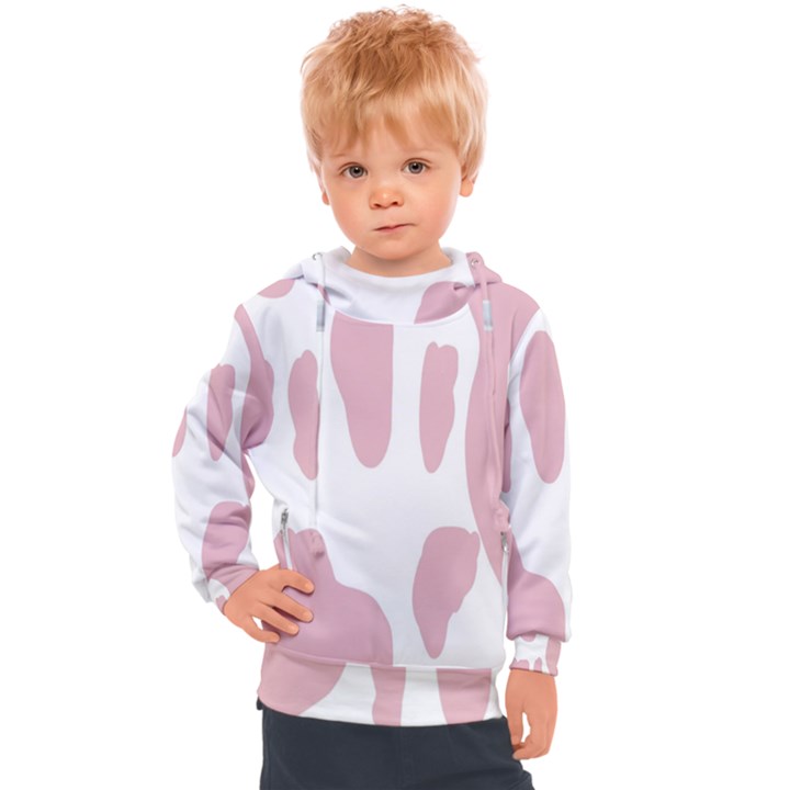 Cow Print, Pink, Design, Pattern, Animal, Baby Pink, Simple, Kids  Hooded Pullover