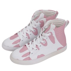 Cow Print, Pink, Design, Pattern, Animal, Baby Pink, Simple, Women s Hi-top Skate Sneakers by nateshop