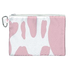 Cow Print, Pink, Design, Pattern, Animal, Baby Pink, Simple, Canvas Cosmetic Bag (XL)