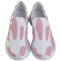 Cow Print, Pink, Design, Pattern, Animal, Baby Pink, Simple, Women s Lightweight Slip Ons