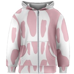 Cow Print, Pink, Design, Pattern, Animal, Baby Pink, Simple, Kids  Zipper Hoodie Without Drawstring by nateshop