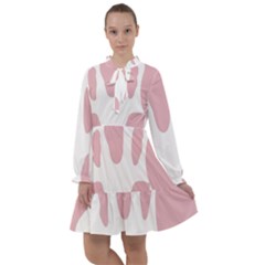 Cow Print, Pink, Design, Pattern, Animal, Baby Pink, Simple, All Frills Chiffon Dress by nateshop