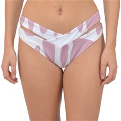 Cow Print, Pink, Design, Pattern, Animal, Baby Pink, Simple, Double Strap Halter Bikini Bottoms by nateshop
