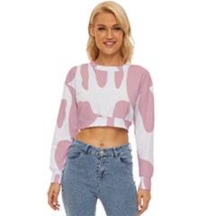 Cow Print, Pink, Design, Pattern, Animal, Baby Pink, Simple, Lightweight Long Sleeve Sweatshirt by nateshop