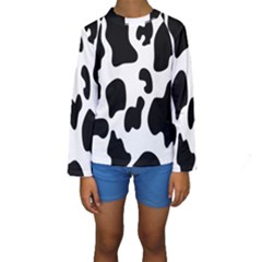 Black And White Cow Print,wallpaper Kids  Long Sleeve Swimwear by nateshop