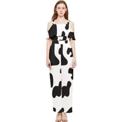 Black And White Cow Print,wallpaper Draped Sleeveless Chiffon Jumpsuit by nateshop