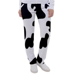 Black And White Cow Print,wallpaper Women s Casual Pants by nateshop