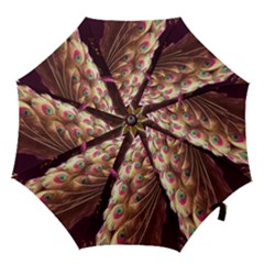 Peacock Dream, Fantasy, Flower, Girly, Peacocks, Pretty Hook Handle Umbrellas (small) by nateshop