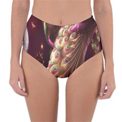 Peacock Dream, Fantasy, Flower, Girly, Peacocks, Pretty Reversible High-waist Bikini Bottoms by nateshop