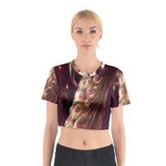 Peacock Dream, Fantasy, Flower, Girly, Peacocks, Pretty Cotton Crop Top by nateshop