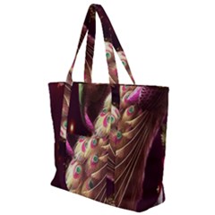 Peacock Dream, Fantasy, Flower, Girly, Peacocks, Pretty Zip Up Canvas Bag by nateshop