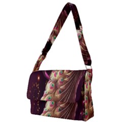 Peacock Dream, Fantasy, Flower, Girly, Peacocks, Pretty Full Print Messenger Bag (l) by nateshop