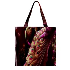 Peacock Dream, Fantasy, Flower, Girly, Peacocks, Pretty Zipper Grocery Tote Bag by nateshop