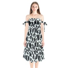 Black And White Cow Print 10 Cow Print, Hd Wallpaper Shoulder Tie Bardot Midi Dress