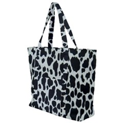 Black And White Cow Print 10 Cow Print, Hd Wallpaper Zip Up Canvas Bag by nateshop