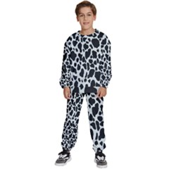 Black And White Cow Print 10 Cow Print, Hd Wallpaper Kids  Sweatshirt Set by nateshop