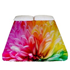 Abstract, Amoled, Back, Flower, Green Love, Orange, Pink, Fitted Sheet (queen Size) by nateshop