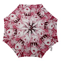 Ahegao Pink, Anime, Girl, Girlface, Girls, Pattern, White, Hd Hook Handle Umbrellas (small) by nateshop