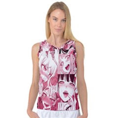 Ahegao Pink, Anime, Girl, Girlface, Girls, Pattern, White, Hd Women s Basketball Tank Top