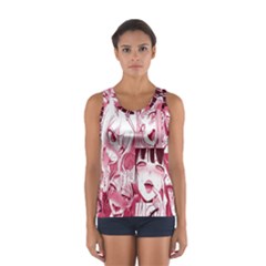 Ahegao Pink, Anime, Girl, Girlface, Girls, Pattern, White, Hd Sport Tank Top  by nateshop