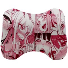 Ahegao Pink, Anime, Girl, Girlface, Girls, Pattern, White, Hd Head Support Cushion