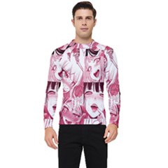 Ahegao Pink, Anime, Girl, Girlface, Girls, Pattern, White, Hd Men s Long Sleeve Rash Guard by nateshop