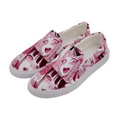 Ahegao Pink, Anime, Girl, Girlface, Girls, Pattern, White, Hd Women s Canvas Slip Ons by nateshop