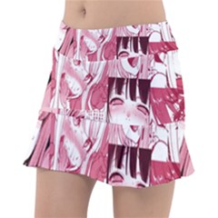 Ahegao Pink, Anime, Girl, Girlface, Girls, Pattern, White, Hd Classic Tennis Skirt by nateshop
