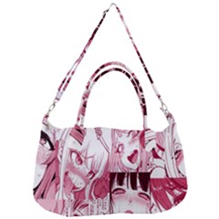 Ahegao Pink, Anime, Girl, Girlface, Girls, Pattern, White, Hd Removable Strap Handbag