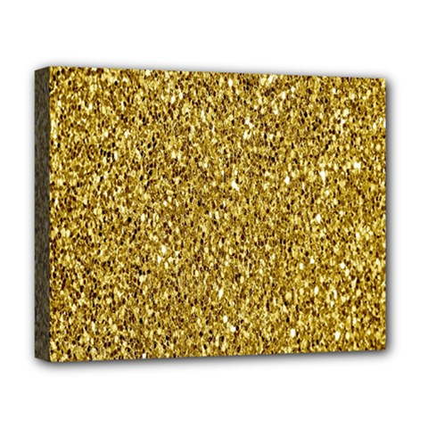 Gold Glittering Background Gold Glitter Texture, Close-up Deluxe Canvas 20  X 16  (stretched) by nateshop