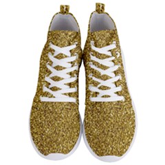 Gold Glittering Background Gold Glitter Texture, Close-up Men s Lightweight High Top Sneakers by nateshop