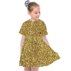 Gold Glittering Background Gold Glitter Texture, Close-up Kids  Sailor Dress by nateshop