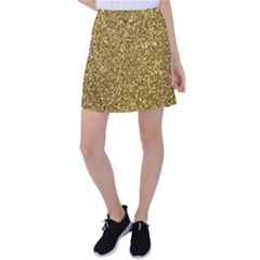 Gold Glittering Background Gold Glitter Texture, Close-up Tennis Skirt by nateshop