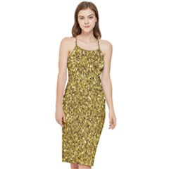 Gold Glittering Background Gold Glitter Texture, Close-up Bodycon Cross Back Summer Dress by nateshop