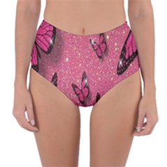 Butterfly, Girl, Pink, Wallpaper Reversible High-waist Bikini Bottoms by nateshop
