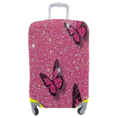 Butterfly, Girl, Pink, Wallpaper Luggage Cover (medium) by nateshop