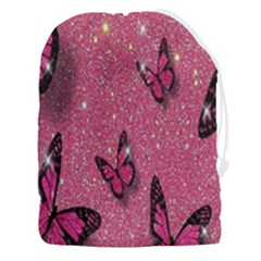 Butterfly, Girl, Pink, Wallpaper Drawstring Pouch (3xl) by nateshop