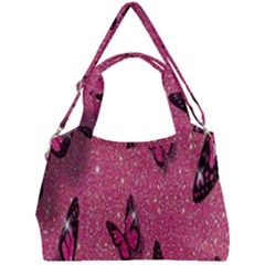 Butterfly, Girl, Pink, Wallpaper Double Compartment Shoulder Bag by nateshop